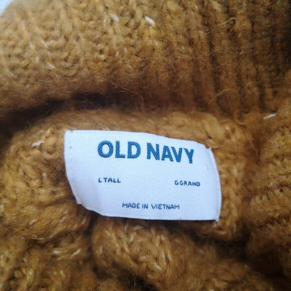 Old Navy Ladies Size Large Tall Gold Long Sleeves Turtleneck Sweater - Picture 3 of 8